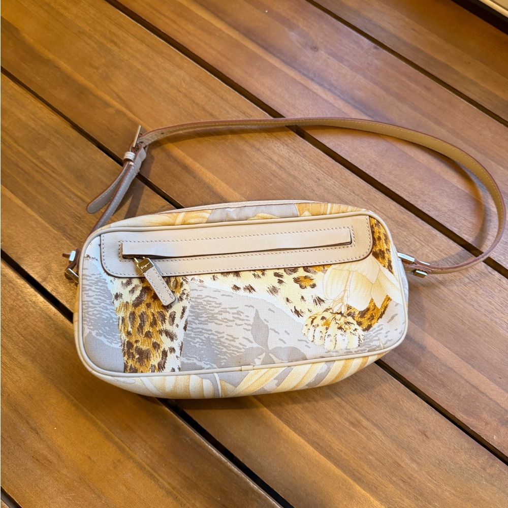 Salvatore Ferragamo Cream and Brown Crossbody Bag